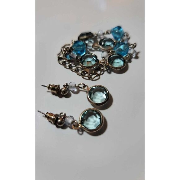 Madison and MAX Bracelet and Earrings Set Blues Silver 90s‎ Vintage - Picture 2 of 16